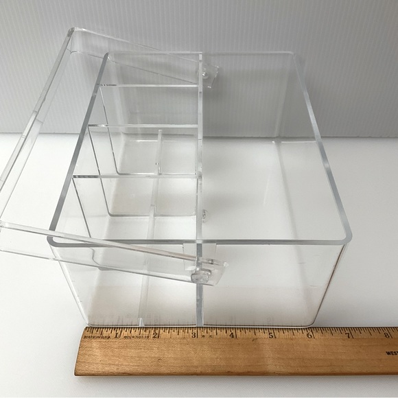 VINTAGE Acrylic Brush Caddy Handle Clear - Picture 9 of 10